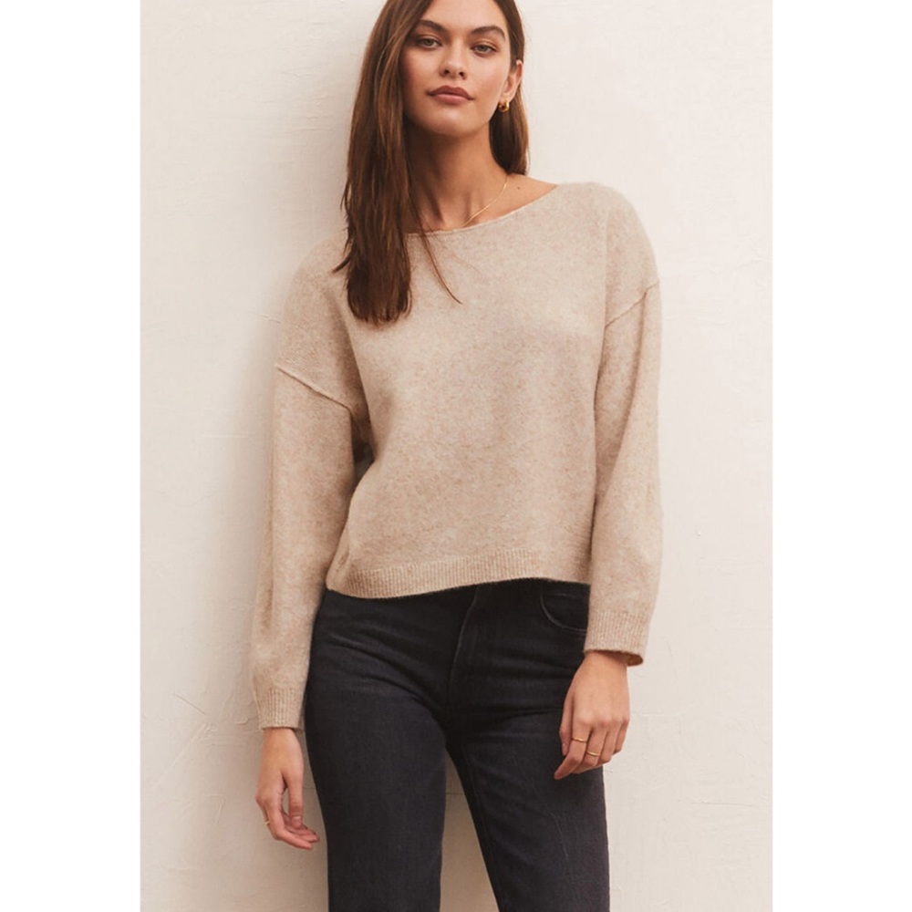 Z Supply Soft Beige Crew Neck Sweater